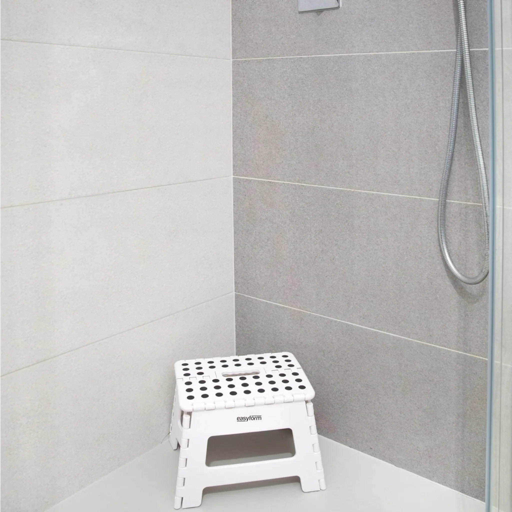 Klapphocker – Anti-Rutsch Tritthocker 22,5 cm, Weiß, 150 kg Tragkraft